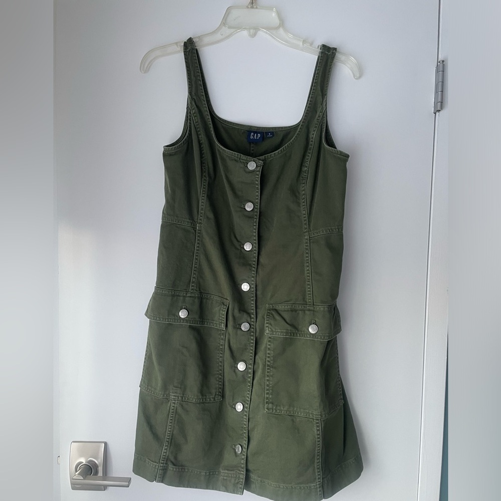 Gap Utility Button Mini Dress - image 2